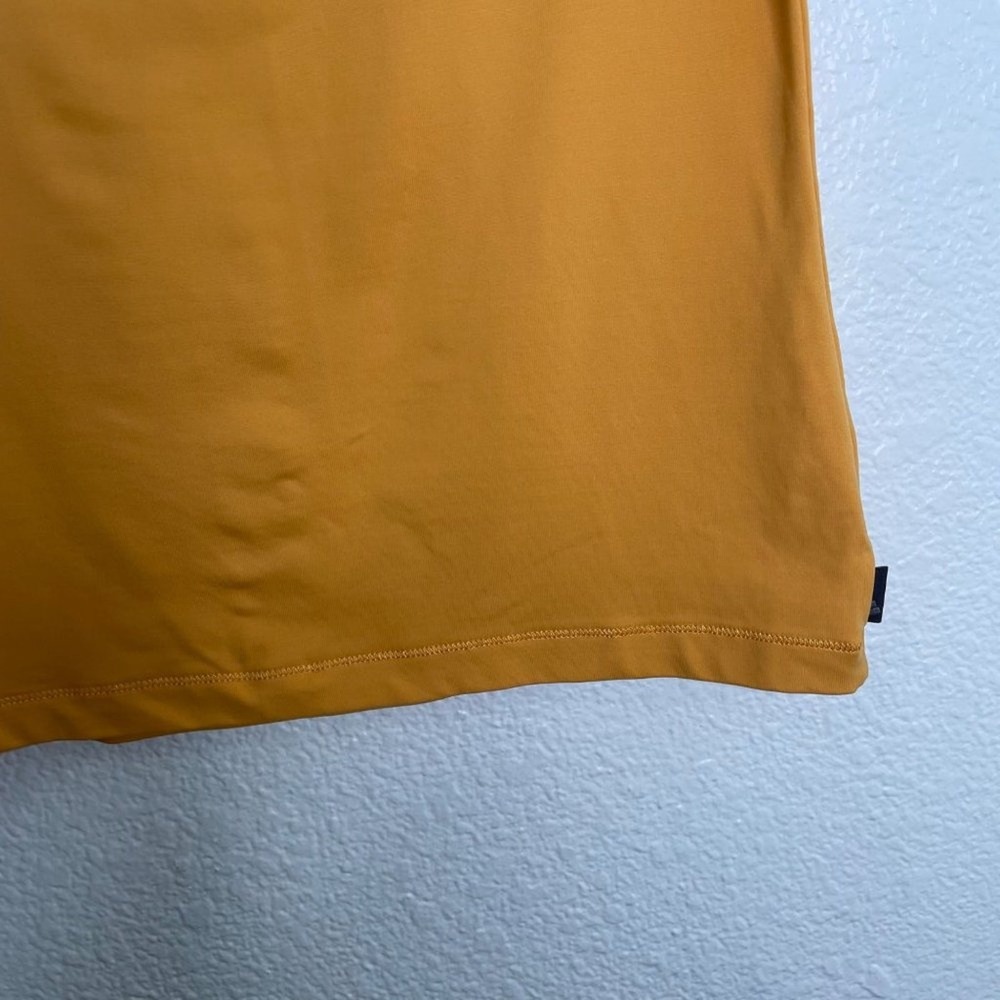 Adidas Climalite V-Neck Athletic T-Shirt Womens Medium Mustard Yellow Gold Sport - Picture 13 of 14
